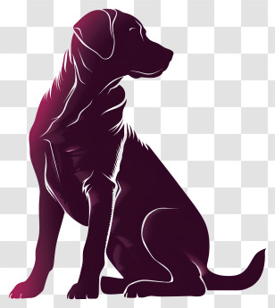 Dog Silhouette - Silhouette Of Sitting Dog In Gradient Style Transparent PNG