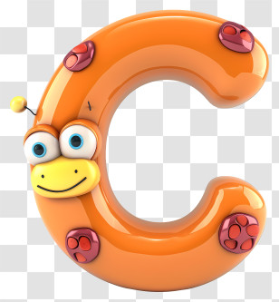 3d Cartoon Alphabet Letter - Smiling Cartoon Letter C Transparent PNG