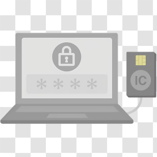 Cartoon - Laptop With Security Card Transparent PNG