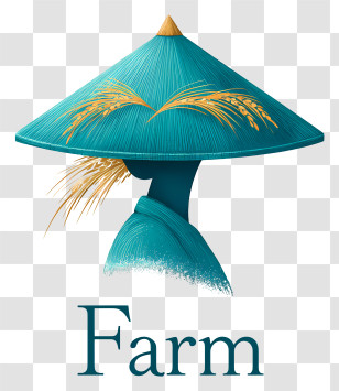 Farm Logo - Farm Logo With Hat And Wheat Transparent PNG