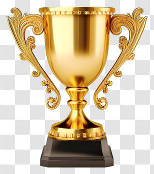 Golden Winner Cup - Golden Trophy For Achievement Transparent PNG