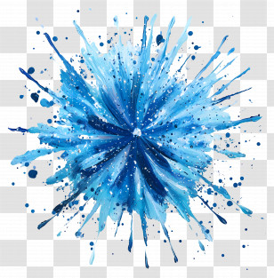 Fireworks Blue - Blue Paint Splash Abstract Art Transparent PNG