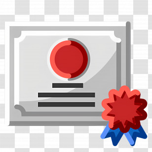 Certificate Of Merit - Certificate With Red Ribbon Icon Transparent PNG