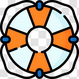Lifebuoy - Orange And Blue Lifebuoy For Safety Transparent PNG