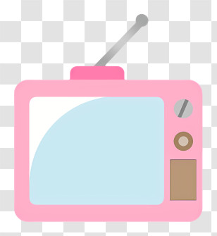 Icon - Retro Pink Television Illustration Transparent PNG
