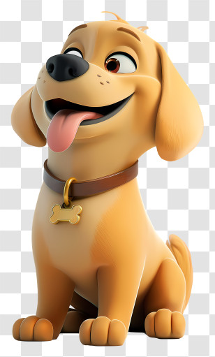 Golden Retriever - Happy Yellow Cartoon Dog Illustration Transparent PNG