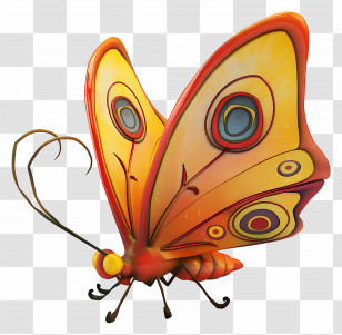 Butterfly - Cartoon Butterfly With Vibrant Orange Wings Illustration Transparent PNG