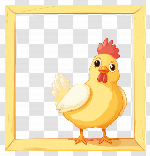 Empty Photo Frame - Cute Chicken Cartoon Illustration Transparent PNG