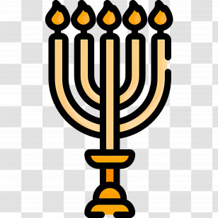 Hanukkah Menorah - Menorah Icon With Lit Candles For Hanukkah Transparent PNG
