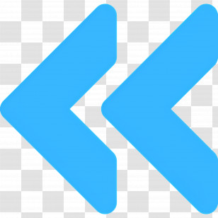 Arrow Left - Blue Double Arrow Navigation Icon Transparent PNG