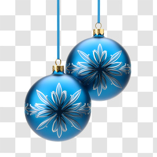 Christmas Ball - Blue Christmas Ornaments With Snowflake Design Transparent PNG