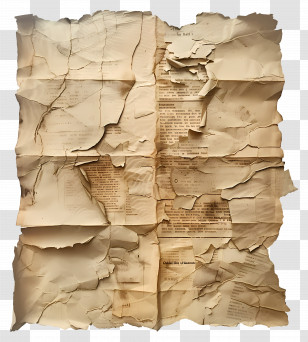 Old Ripped Paper - Crumpled Old Paper Document Transparent PNG