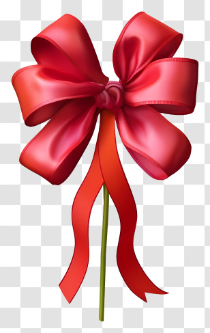 Red Bow - Bright Red Gift Bow Illustration Transparent PNG