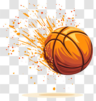 Slam Dunk - Dynamic Basketball Splash Transparent PNG