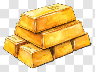 Gold Bar Stack - Stack Of Gold Bars Illustration Transparent PNG