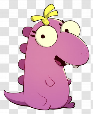 Cartoon Dragon - Purple Dinosaur Cartoon Transparent PNG