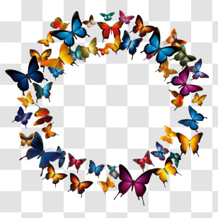 Butterfly
 - A Circle Of Colorful Butterflies In Vibrant Arrangement Transparent PNG