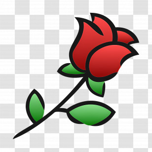 Rose Flower - Red Rose Artwork Symbolizing Love Transparent PNG