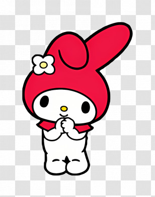 My Melody - Cute My Melody In Red Hood Cartoon Transparent PNG