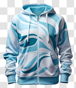 Hoodie - Blue Hoodie With Stylish Print Transparent PNG