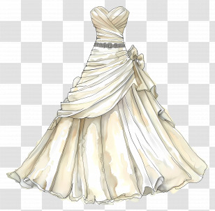 Strapless Wedding Dress - White Wedding Dress With Timeless Elegance Transparent PNG