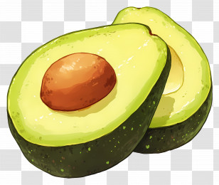Avocado - Fresh Green Avocado With Seed Transparent PNG