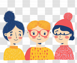Womens Equality Day - Cartoon People In Colorful Outfits Transparent PNG
