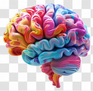 Artificial Brain - Colorful Brain Illustration For Creative Thinking And Science Concepts Transparent PNG