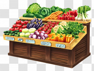 Vegetable Counter - Fresh Vegetable Stand Display Transparent PNG
