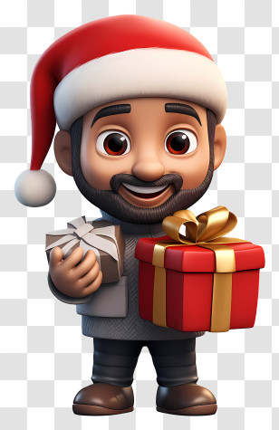 Santa Claus - Santa Claus Holding Christmas Gifts Transparent PNG