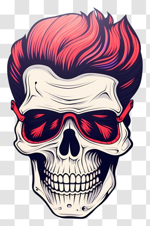 Isometric Style - Stylish Skull With Sunglasses Art Transparent PNG
