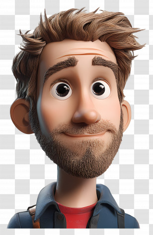 Ryan Reynolds - Friendly Looking Male Cartoonized 3D Character Transparent PNG