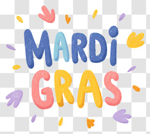 Mardi Gras - Mardi Gras Colorful Lettering Transparent PNG