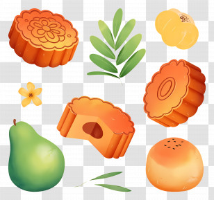 Mid Autumn Festival - Mooncakes And Fruits For Mid-Autumn Festival Transparent PNG