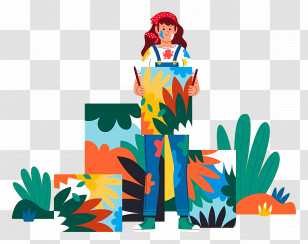 World Art Day - Colorful Paintings With Artist Transparent PNG