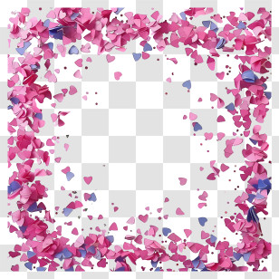Confetti Frame - Heart Confetti Border For Romantic Occasions Transparent PNG