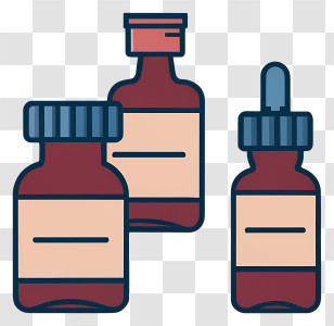 Medicine Bottles - Set Of Medicine Bottles With Dropper Transparent PNG