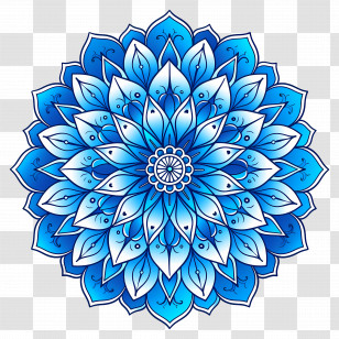 Mandala Pattern - Beautiful Blue Mandala Design Transparent PNG