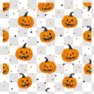 Jack O Lantern Pattern - Halloween-Themed Pumpkin Pattern Transparent PNG