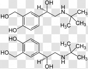 Albuterol Enantiomer Terbutaline Beta2-adrenergic Agonist Pharmaceutical Drug - White - Formula Transparent PNG
