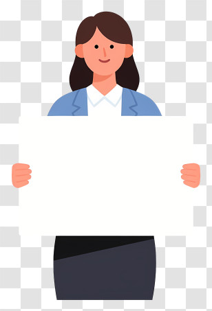 Businesswoman Presenting Sign Transparent PNG