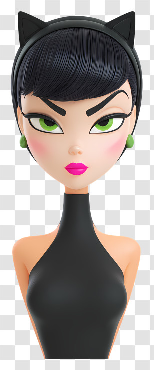 Catwoman - Black Cat Woman Cartoon Character Transparent PNG