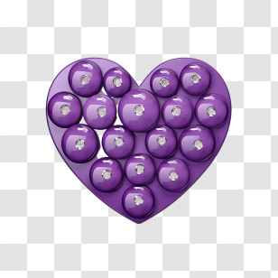 Purple Heart Day - Purple Heart With Shiny Texture Design Transparent PNG