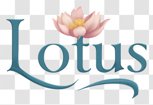 Lotus Logo - Lotus Text With Flower Design Transparent PNG
