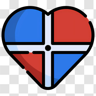 Dominican Republic Flag - Heart Shaped Flag Symbol Transparent PNG
