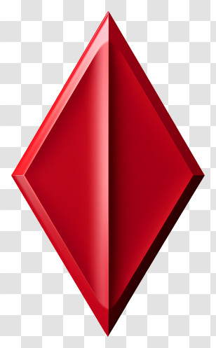 Flat Red Arrow - Glossy Red Diamond Shape Transparent PNG