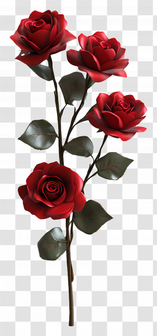Valentines Day Roses - Red Roses Transparent PNG