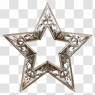 Star Frame - Ornamental Metal Star Design Transparent PNG