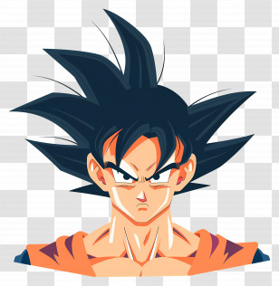 Goku Head - Spiky-Haired Anime Character Portrait Transparent PNG