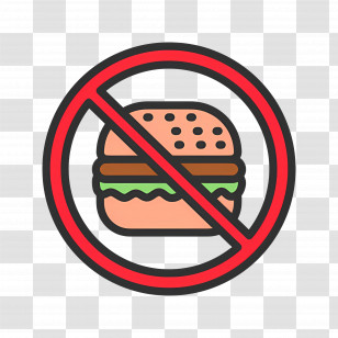 No Food - No Burger Sign Icon Transparent PNG
